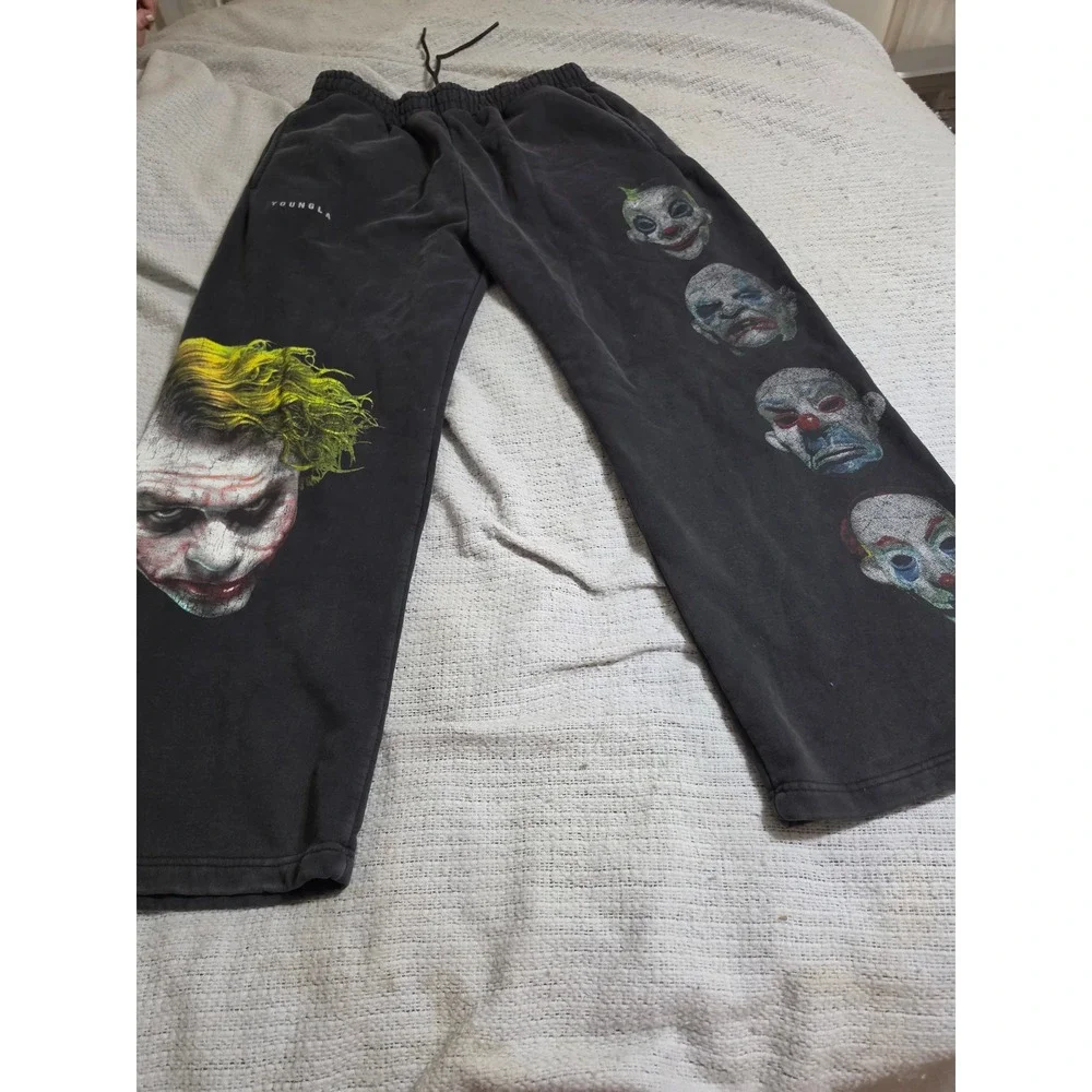 YoungLA x The Dark Knight Joker Sweatpants XXL Washed Black DC Comics Joggers